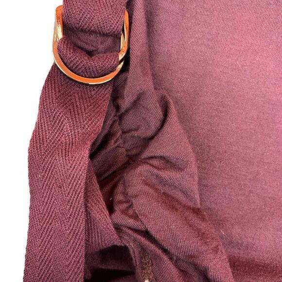 Cleo Womens Long Sleeve Burgundy Round Neck Top Shirt Rayon Blend Size M - Picture 4 of 9